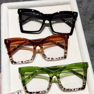 Stylish Black, Tawny, and Green Sunglasses Set
